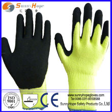 Heavy thermal lined latex sandy coated safety winter glove